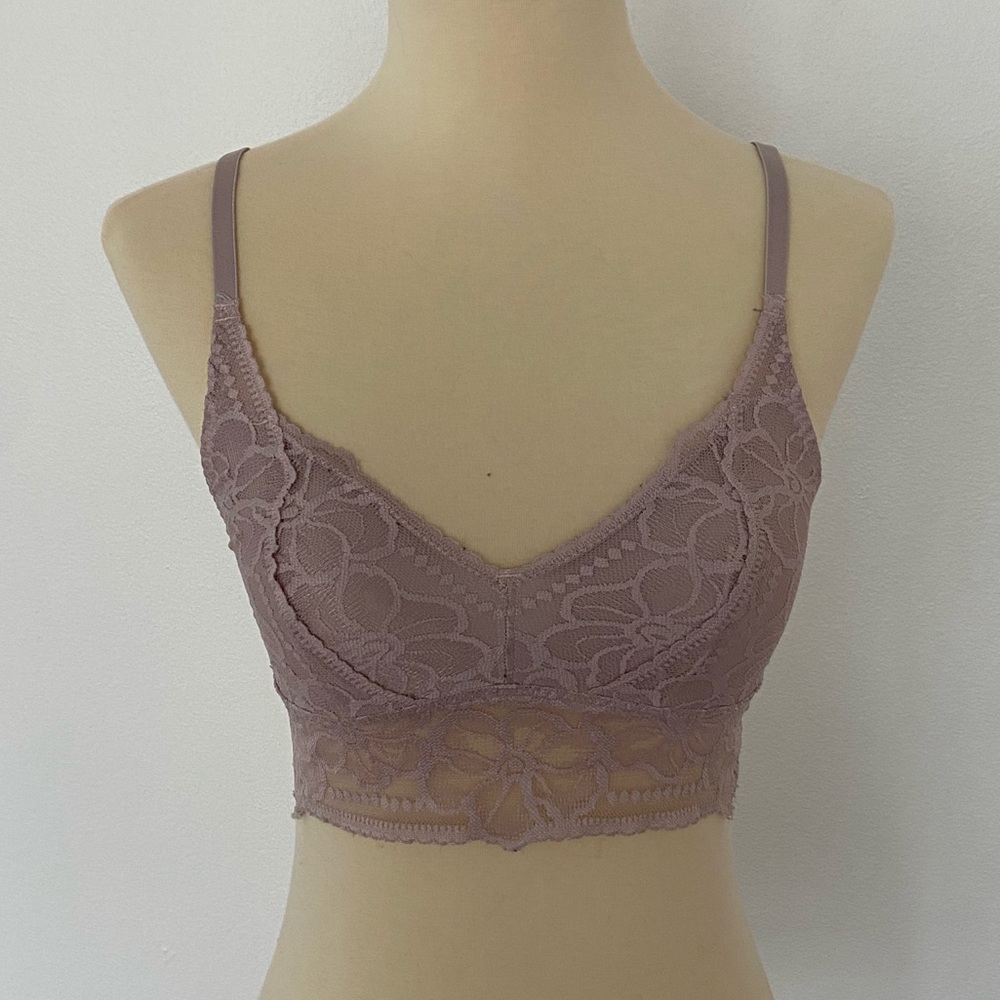 VICTORIAS SECRECT PINK DUSTY ROSE LACE BRALETTE